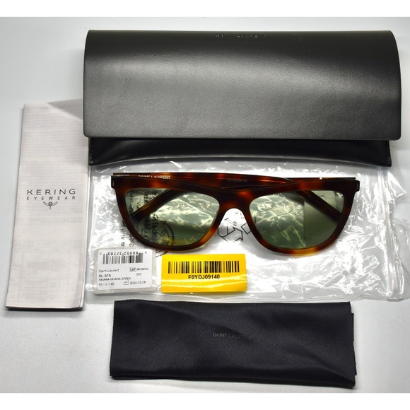 SAINT LAURENT SL515 003 WOMEN HAVANA GREEN CAT EYE SUNGLASSES. 58mm - Picture 15 of 16